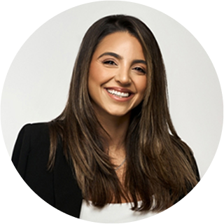 Rachelle Sassine, smiling professional portrait, Growth & Strategy expert at Perceptiv Media, showcasing commitment to excellence and teamwork.