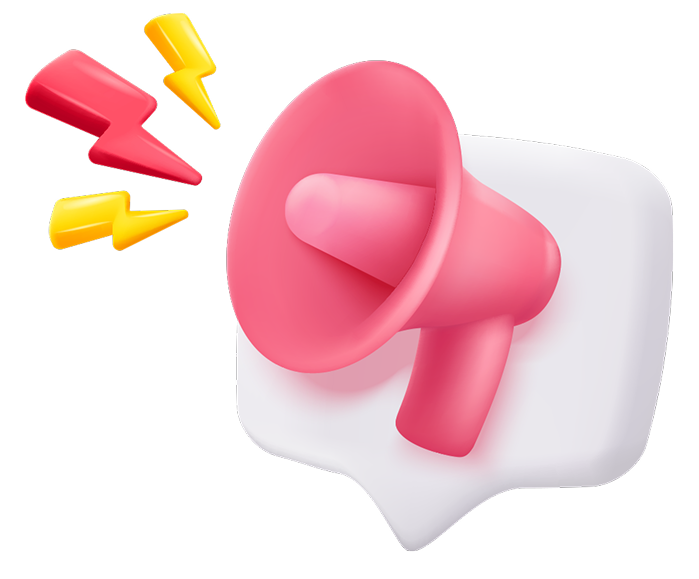 Pink megaphone with sound waves, symbolizing marketing and communication strategies for painters in Sydney.
