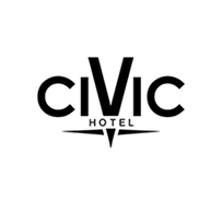 Civic Hotel logo featuring bold typography and a star emblem, representing a trusted hospitality brand.