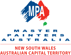Master Painters Australia logo featuring "MPA" in bold letters, with colorful paint strokes and text indicating New South Wales and Australian Capital Territory, symbolizing the partnership with Perceptiv Media for SEO services in the painting industry.